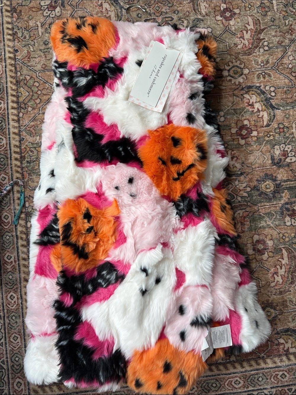 Cupcakes and Cashmere faux fur Halloween throw